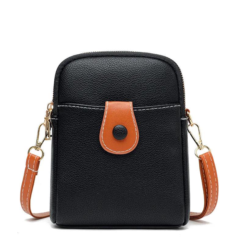 Women's PU Leather Crossbody Bag Multi-layer Messenger Handbag