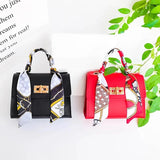 Women Small Square Shoulder Bag Silk Scarf Messenger Crossbody Bag