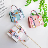 Women Small Square Shoulder Bag Silk Scarf Messenger Crossbody Bag