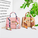 Women Small Square Shoulder Bag Silk Scarf Messenger Crossbody Bag
