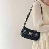 Y2k Girls Retro Love Shoulder Bag Patent Leather Ladies Small Messenger Bags Cro