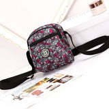 Women's Small Square Nylon Casual Bag with Multi-layer Shoulder Strap