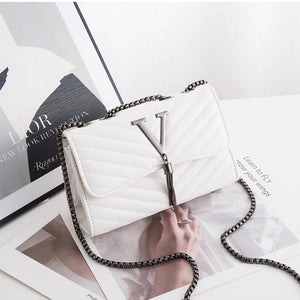 Sequined Tassel Small Shoulder Bag Embroidery Crossbody Purse V Letter