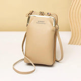 Mini PU Leather Crossbody Bag for Women Yellow Shoulder Messenger Bag