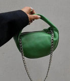 Pleated Soft PU Leather Shoulder Bag Women Chain Clutch Handbag