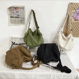 Summer Canvas Shopper Travel Crossbody Shoulder Bag for Women
