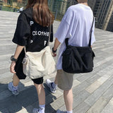 Summer Canvas Shopper Travel Crossbody Shoulder Bag for Women