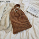 Vintage Wool Shoulder Bag for Women
