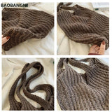 Vintage Wool Shoulder Bag for Women