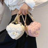 Heart Shaped Mini Leather Crossbody Bag for Women Chain Shoulder Purse