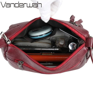 Crossbody Bag Pu Leather Soft Messenger Bags Retro Woman