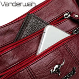 Crossbody Bag Pu Leather Soft Messenger Bags Retro Woman