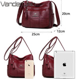 Crossbody Bag Pu Leather Soft Messenger Bags Retro Woman