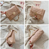 Lingge Embroidery Camera Crossbody Bag Women