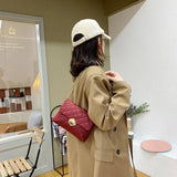 Lingge Embroidery Camera Crossbody Bag Women