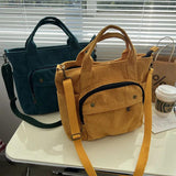 Hylhexyr Corduroy Shoulder Tote Handbag