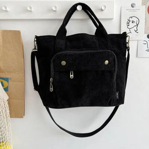 Hylhexyr Corduroy Shoulder Tote Handbag
