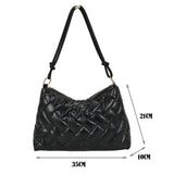 Quilted Lattice Shoulder Bag for Winter