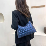 Quilted Lattice Shoulder Bag for Winter