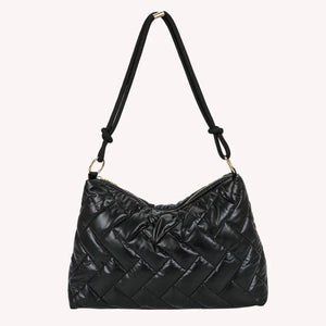 Quilted Lattice Shoulder Bag for Winter