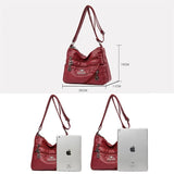 Women Crossbody Shoulder Bag Soft Leather Multi-pocket Female Sac
