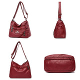 Women Crossbody Shoulder Bag Soft Leather Multi-pocket Female Sac