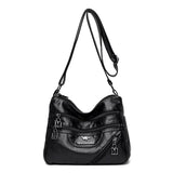 Women Crossbody Shoulder Bag Soft Leather Multi-pocket Female Sac