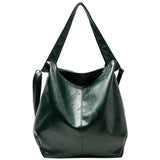 Vintage Tote Leather Shoulder Bag Women Large Capacity Top Handle Crossbody Bag