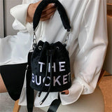 Vintage Shoulder Bag For Women Soft Handle Zip Letter Bag