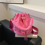 Vintage Shoulder Bag For Women Soft Handle Zip Letter Bag