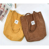 Corduroy Bag Large Capacity Women Shopping Bag Casual Ladies Shoulder Tote