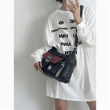 Y2k Girls Retro Shoulder Bags Contrast Women's Vintage Messenger Bag