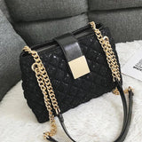 Lace Women's Handbag Diamond Pattern Chain Shoulder Bag for Women's Totes