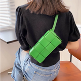 Leather Woven Waist Bag For Women
