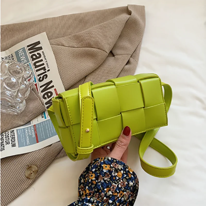 Leather Woven Waist Bag For Women