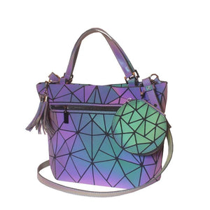 Geometric Luminous Tassel Shoulder Bag Set