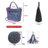 Geometric Luminous Tassel Shoulder Bag Set