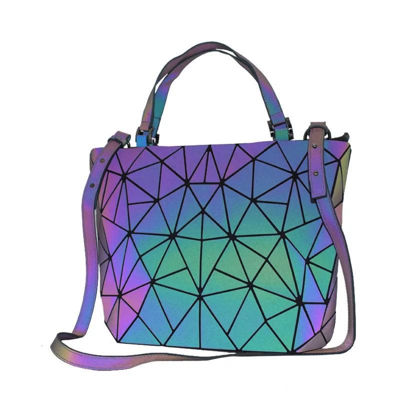 Geometric Luminous Tassel Shoulder Bag Set