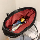 Knit Lines Shoulder Bag Casual Tote Large Capacity Handbag