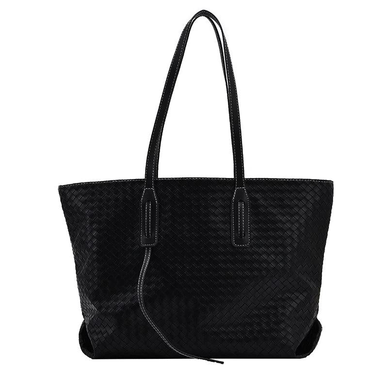 Knit Lines Shoulder Bag Casual Tote Large Capacity Handbag