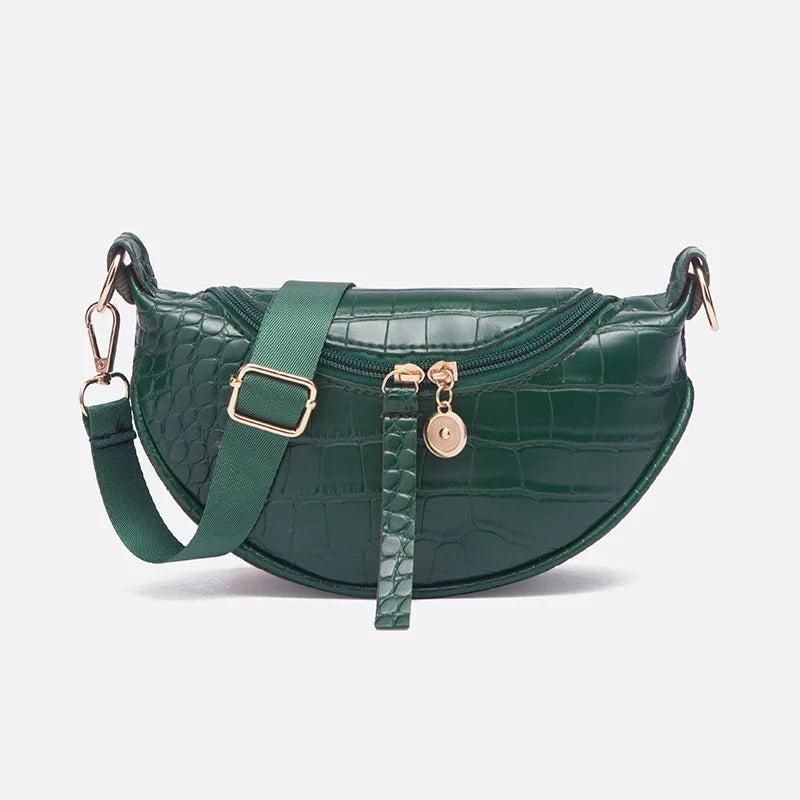 Crocodile Pattern Zipper Chest Bag for Women