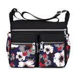 Geestock Women's Crossbody Bag Waterproof Nylon Flower Shoulder Messenger Bag
