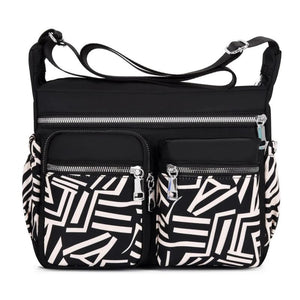 Geestock Women's Crossbody Bag Waterproof Nylon Flower Shoulder Messenger Bag