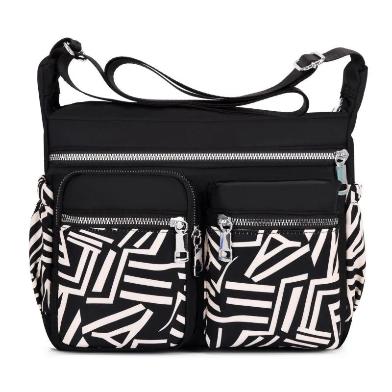 Geestock Women's Crossbody Bag Waterproof Nylon Flower Shoulder Messenger Bag