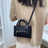 Leather Crossbody Shoulder Bag for Women Solid Color Handbag