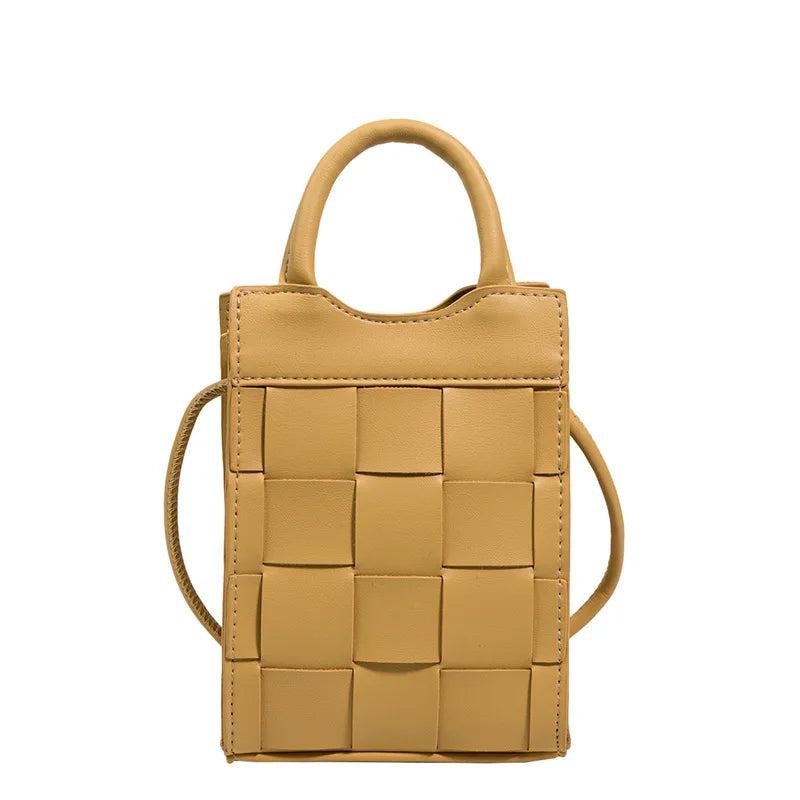 Mini Weave PU Leather Handbag Summer Shoulder Bag
