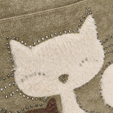 Women's Cat Handbag Canvas Shoulder Bag