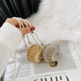 Metal Lipstick Bag for Women Dinner Bag Shell Bag High Shoulder Bags Purses Cros