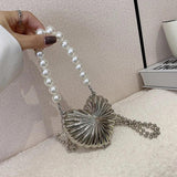 Metal Lipstick Bag for Women Dinner Bag Shell Bag High Shoulder Bags Purses Cros