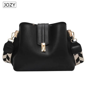 Vintage Small Leather Bucket Crossbody Bag for Women